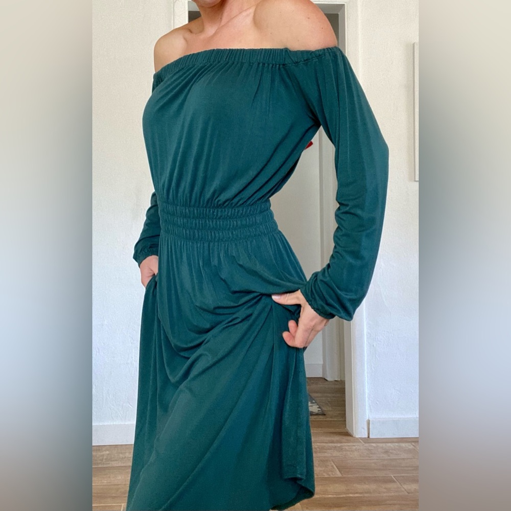 Green strapless dress loft petite xxs